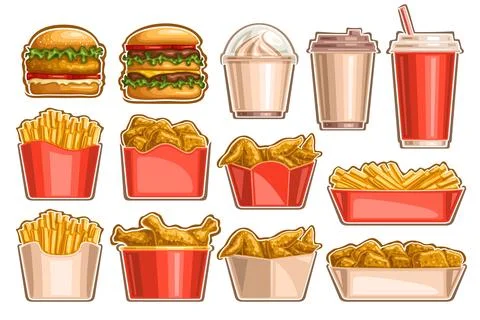 Vector Fast Food Set Stock Illustration
