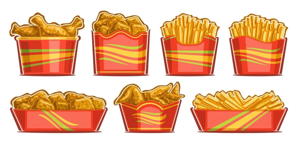 Vector Fast Food Set Stock Illustration