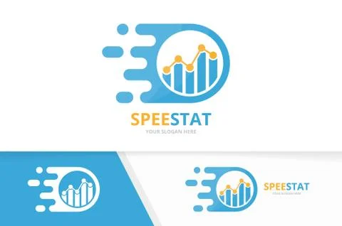 Vector fast graph logo combination. Speed diagram symbol or icon. Unique chart Illustrazione stock