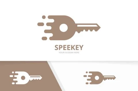 Vector fast key logo combination. Speed symbol or icon. Unique house and quick Illustration