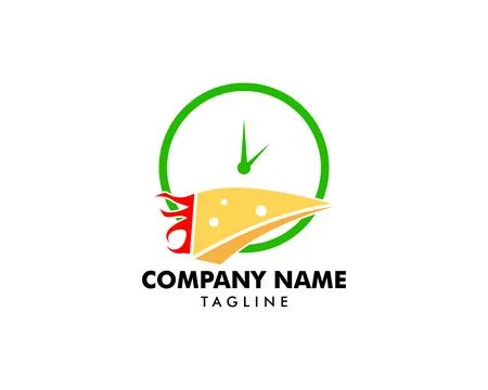 Vector fast pizza logo, Pizza quickly delivering logo Stock Illustration