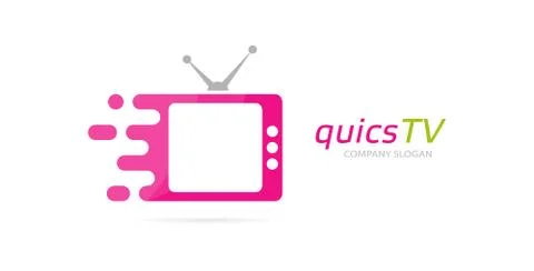 Vector fast television logo combination. Speed cinema symbol or icon. Unique Stock Illustration
