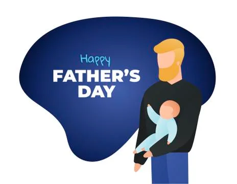 Vector father day banner template. Modern liquid amoeba style. Stock Illustration