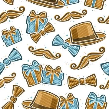 Vector Father's Day seamless pattern Stock Illustration