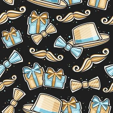 Vector Father's Day seamless pattern Stock Illustration
