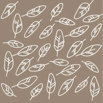 Vector Feather background, retro pattern, ethnic doodle collection, tribal Stock Illustration