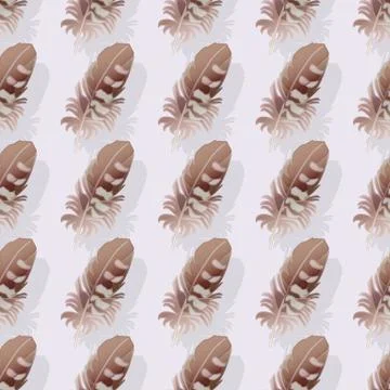 Vector feather seamless pattern Stock Illustration