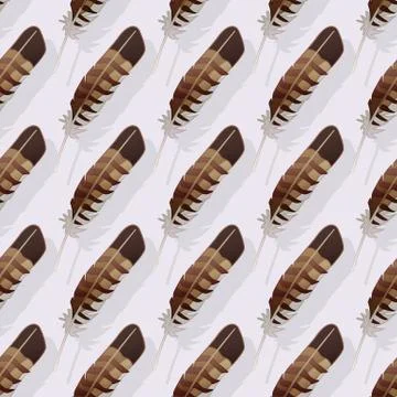 Vector feather seamless pattern Stock Illustration