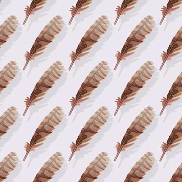 Vector feather seamless pattern Illustrazione stock