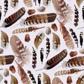 Vector feather seamless pattern Stock Illustration