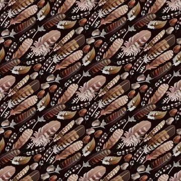 Vector feather seamless pattern Illustrazione stock