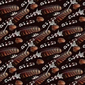 Vector feather seamless pattern Stock Illustration