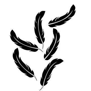 Vector feather silhouette collection Stock Illustration