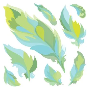 Vector Feather Silhouettes Stock Illustration