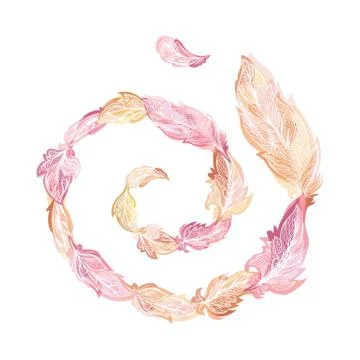 Vector Feather Swirl Illustration Stock Illustration