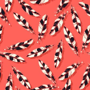Vector feathers pattern Stock Illustration