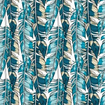 Vector feathers seamless pattern Stock Illustration