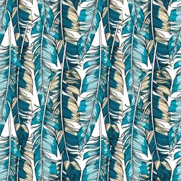 Vector feathers seamless pattern Stock Illustration