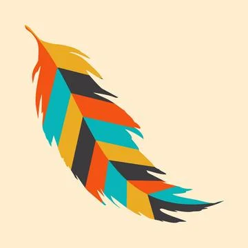Vector feathers with typical apache tribal patterns 스톡 일러스트