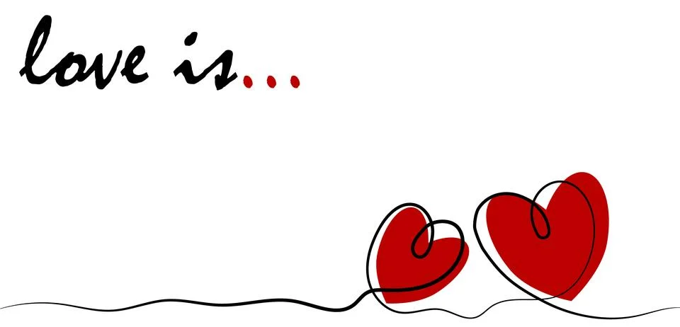 Vector features the handwritten phrase love is at the top left corner, with two Stock Illustration