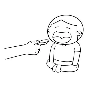 Vector of feeding liquid medicine Illustrazione stock