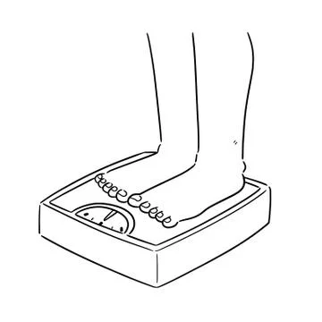Vector of feet on weighing machine Stock Illustration