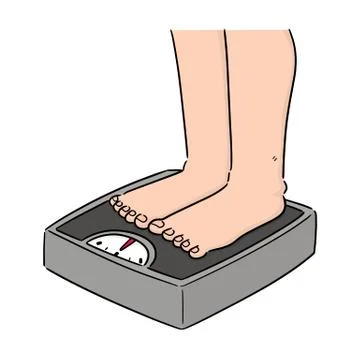 Vector of feet on weighing machine Illustrazione stock