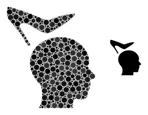 Vector Female Domination Mosaic of Dots Stock Illustration