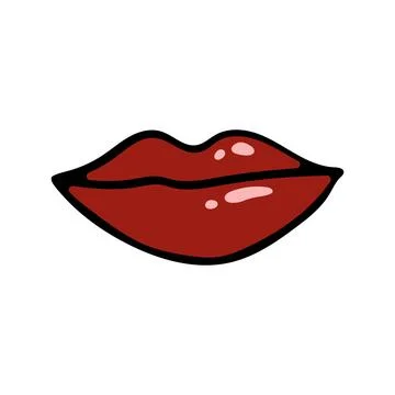 Vector female lips hand draw. Isolate lips in doodle style. Illustrazione stock