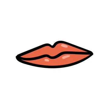 Vector female lips hand draw. Isolate lips in doodle style. Stock Illustration