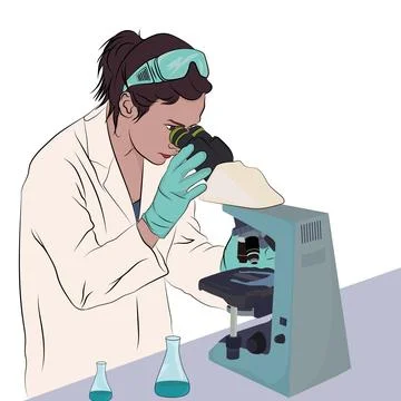 Vector female scientist. Stock Illustration