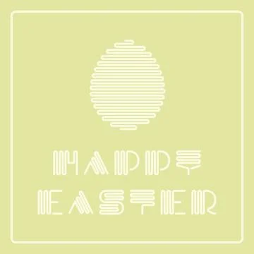 Vector festive card with striped stylish Easter egg and font. Creative design Stockillustratie