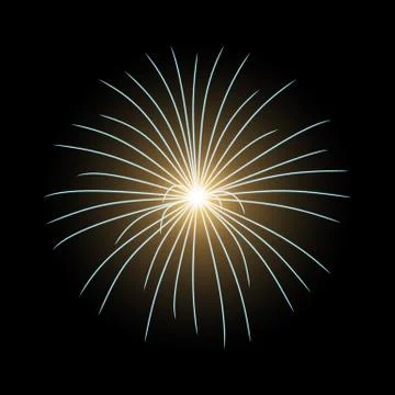 Vector festive firework, burst, golden color Stock Illustration