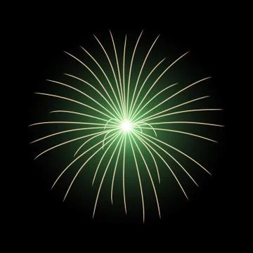 Vector festive firework, burst, green color Stock Illustration