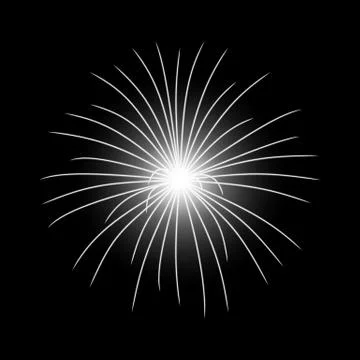 Vector festive firework, burst, white color Stock Illustration