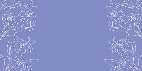 Vector. Festive floral background in blue tones, copy space for your text. Stock Illustration
