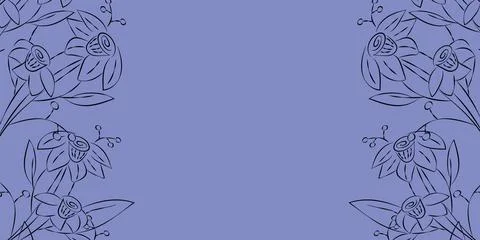 Vector. Festive floral background in blue tones, copy space for your text. Stock Illustration
