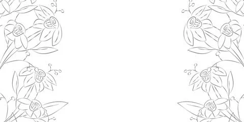 Vector. Festive floral background in gray colors, copy space for text. Stock Illustration