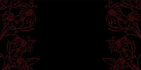 Vector. Festive floral background in red colors, copy space for text. Stock Illustration