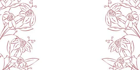 Vector. Festive floral background in red colors, copy space for text. Stock Illustration