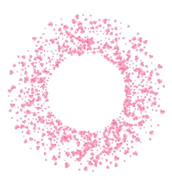 Vector Festive illustration of falling red hearts. Stock Illustration