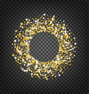 Vector festive illustration of falling shiny particles and stars isolated on Stock Illustration