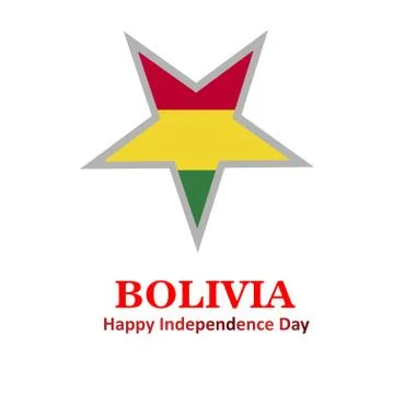 Vector festive illustration of independence day in Bolivia celebration on Aug Stock Illustration