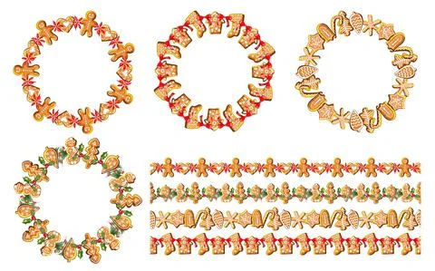 Vector festive wreaths Stock Illustration