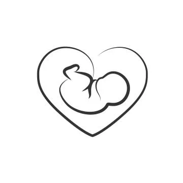 Vector fetus icon Stock Illustration