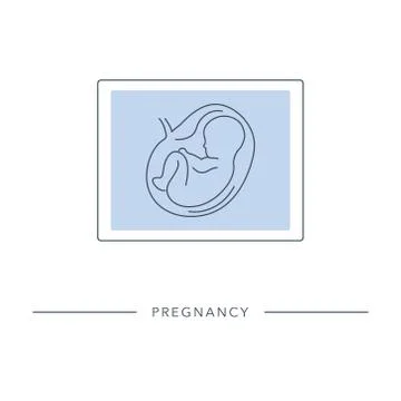 Vector fetus icon in linear style. Illustrazione stock