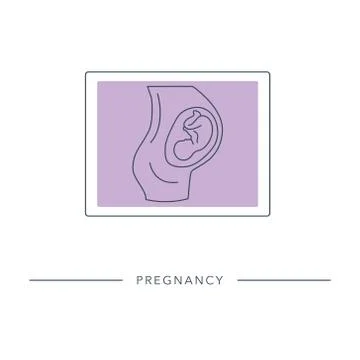 Vector fetus icon in linear style Illustrazione stock