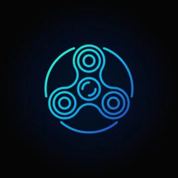 Vector fidget spinner blue icon Stock Illustration