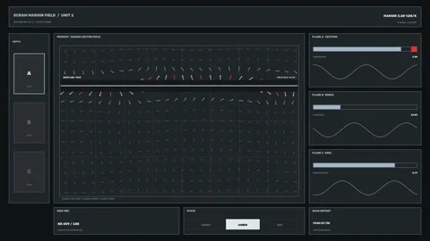 Vector Field Analysis Data HUD Seamless Loop Stock Footage 342154270