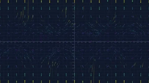 Vector Field Simulation on Dark Grid with Mathematical Calculus Arrows 스톡 동영상 346812162